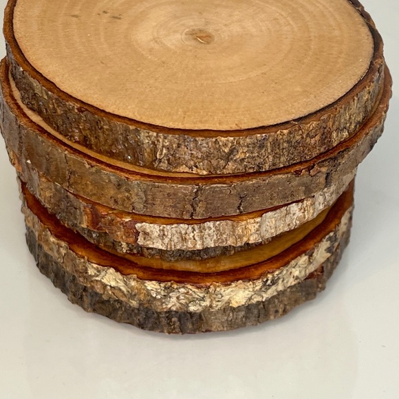 Handmade Rustic Wood Drink Coasters Set of 6 For Tea Coffee Mug Drinks - Picture 12 of 13
